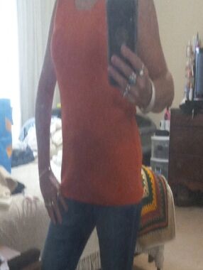 Choices Rust Orange Ribbed Tank Top Sz.M
